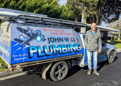 Lilydale Plumber John Willis brings 40 years of experience to the Job.